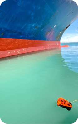 Inspection de coque de bateau-Avec le drone sous-marin Seasam-Notilo Plus